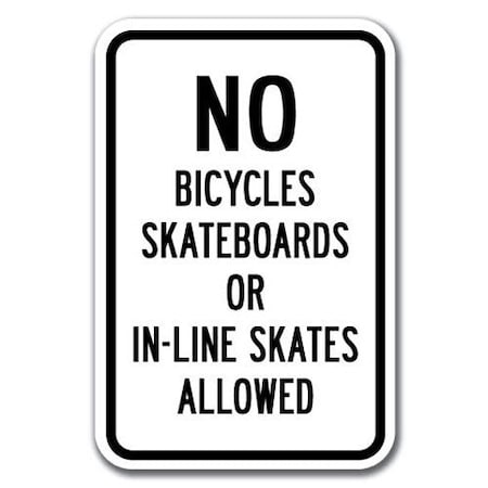 Signmission Safety Sign, 12 in Height, Aluminum, 18 in Length, No Skateboarding - NO B A-1218 No Skateboarding - NO B